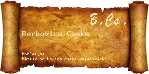 Berkovics Cseke névjegykártya